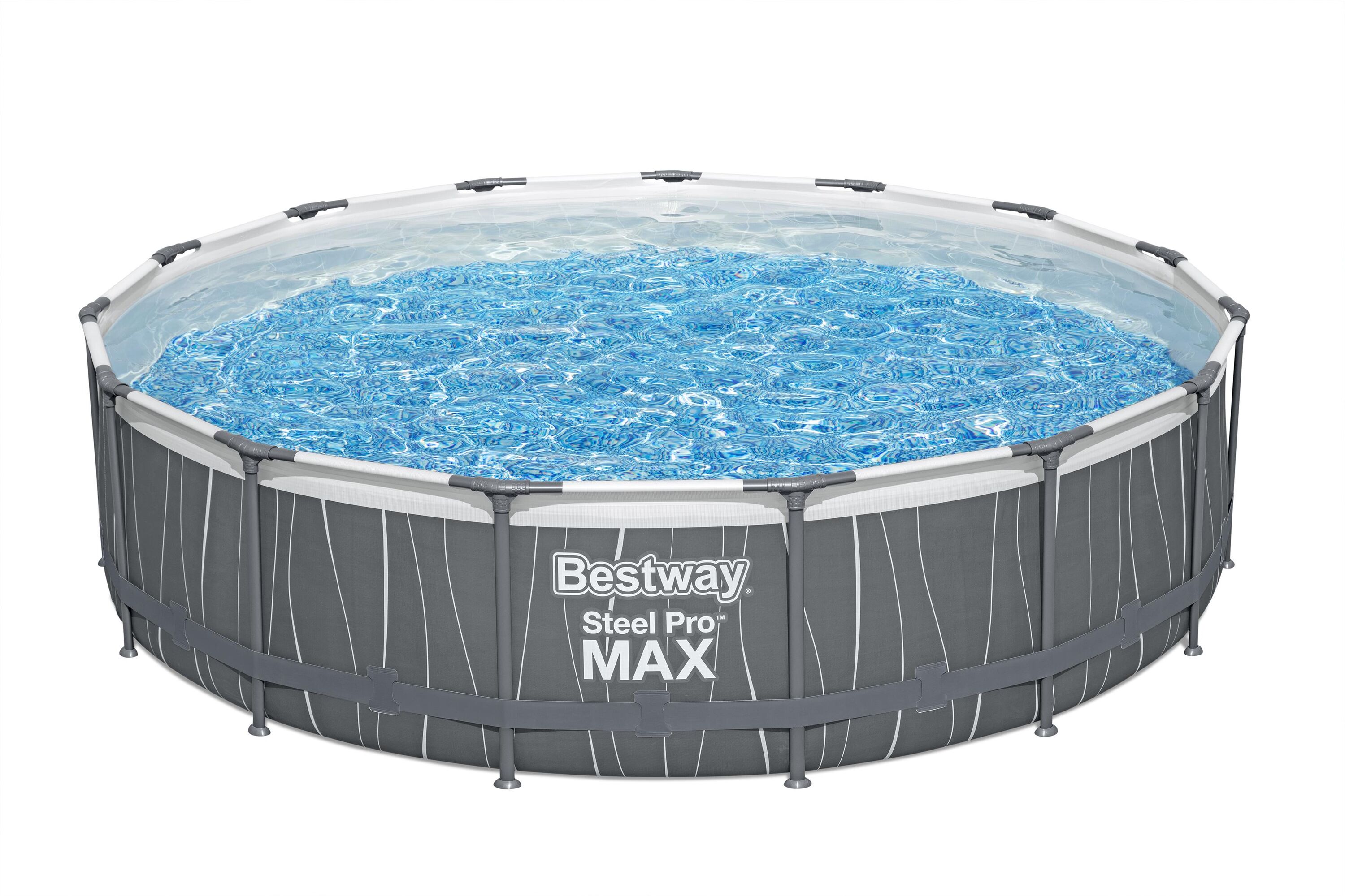 Piscine hors sol ronde Steel Pro Max 457 x 107 cm avec lumière LED