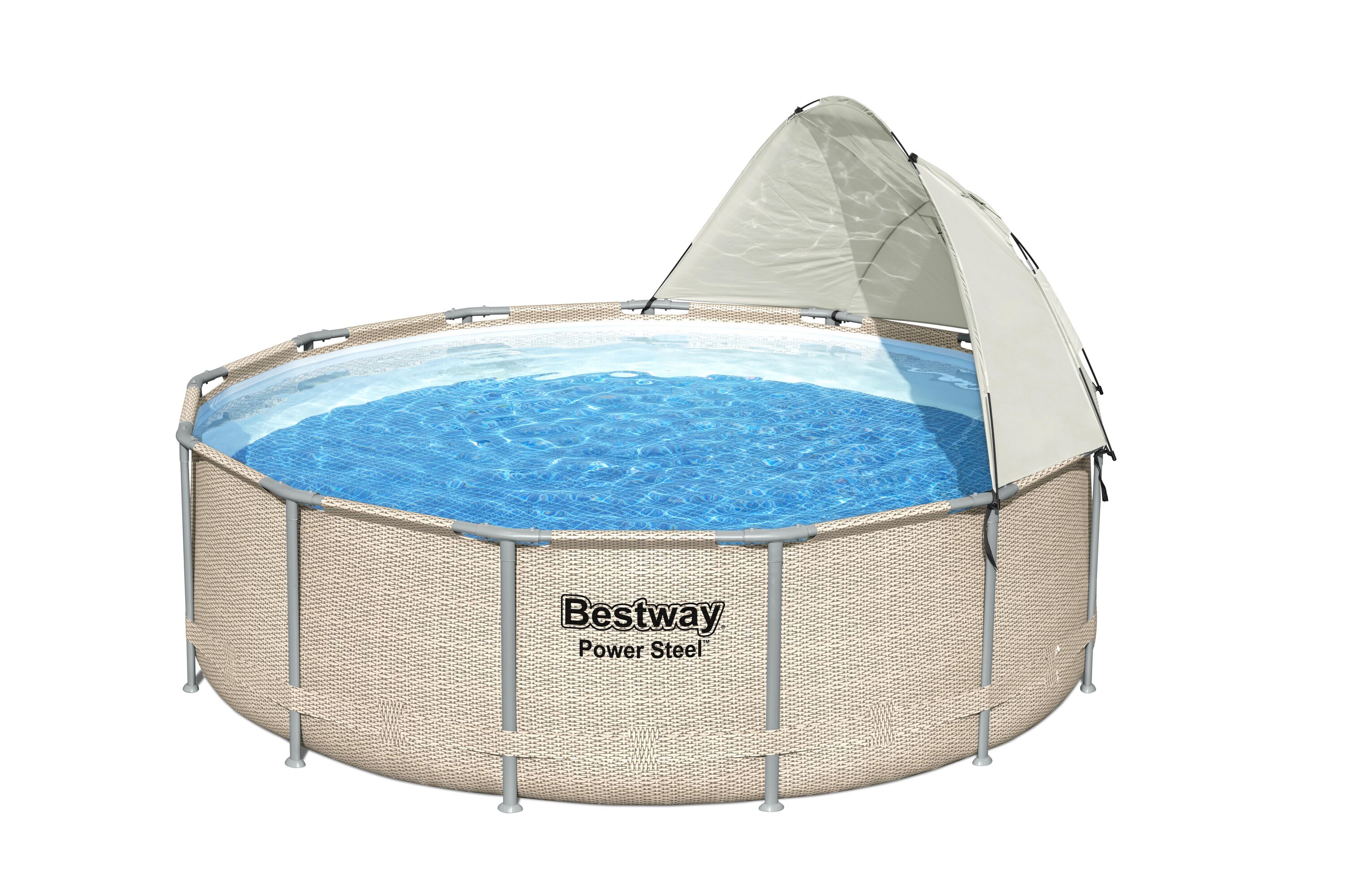 Auvent Pour Piscine Tubulaire Ronde - 3,05 à 5,49m De Diamètre | Protection Solaire, Montage Facile